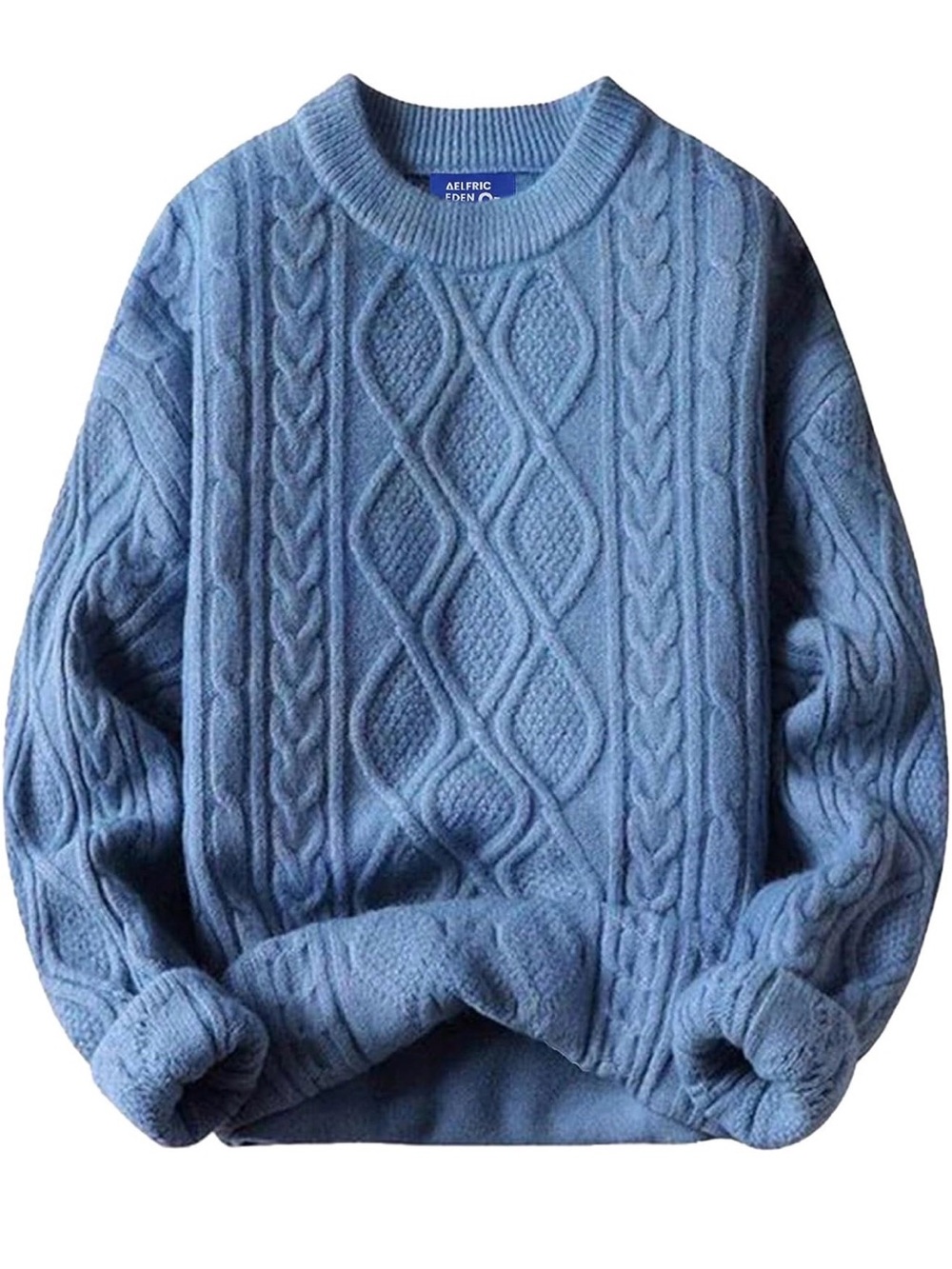 Aelfric Eden Light Blue Cable Knit Women's Sweater - XL